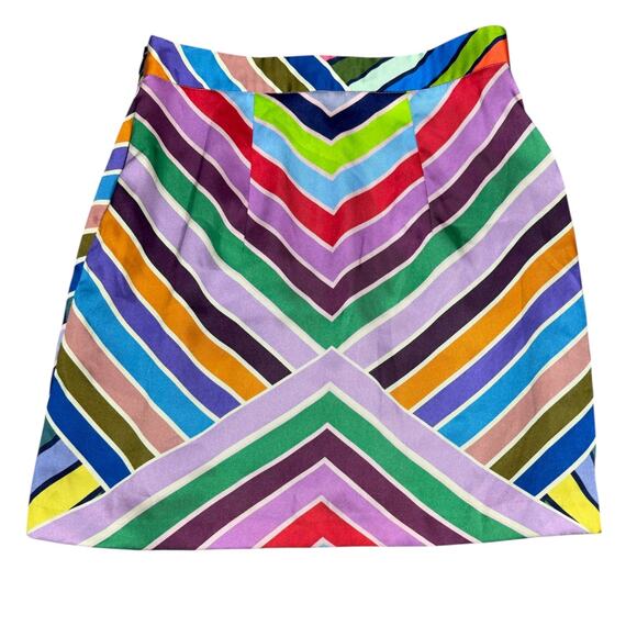 Milly Multicolor Chevron Stripe Mini Skirt – Size 0 - Picture 5 of 7
